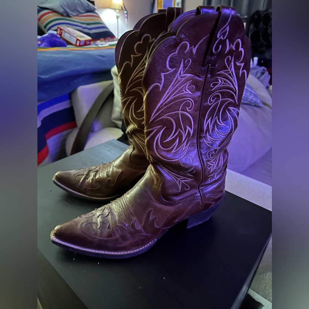 Ariat Brown Embroidered Heeled Boots